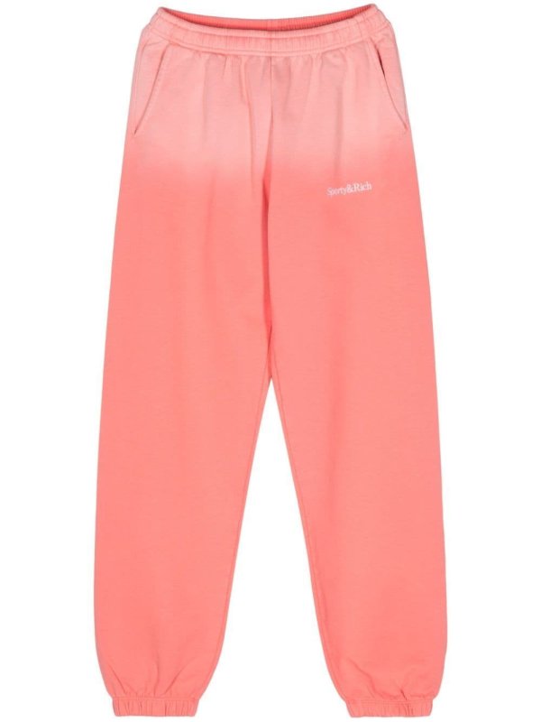 faded-effect cotton track pants