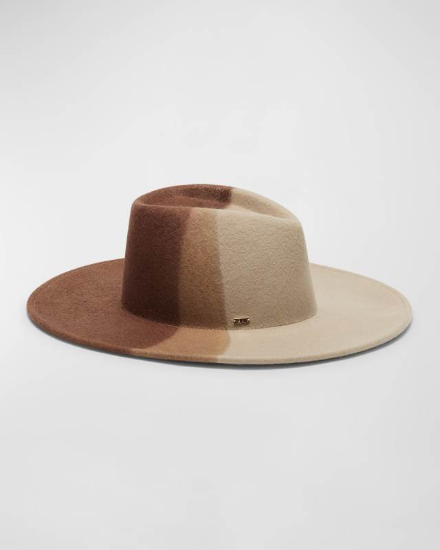 Harlowe Color Block Felt Fedora