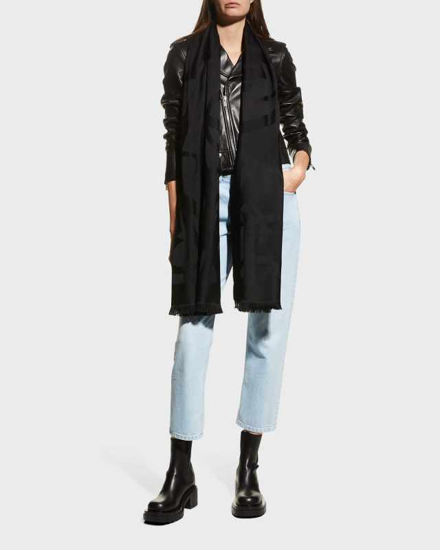 Tonal YSL Wool Scarf