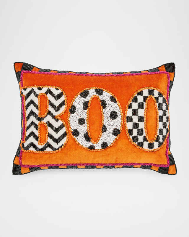 Boo Beaded Lumbar Pillow