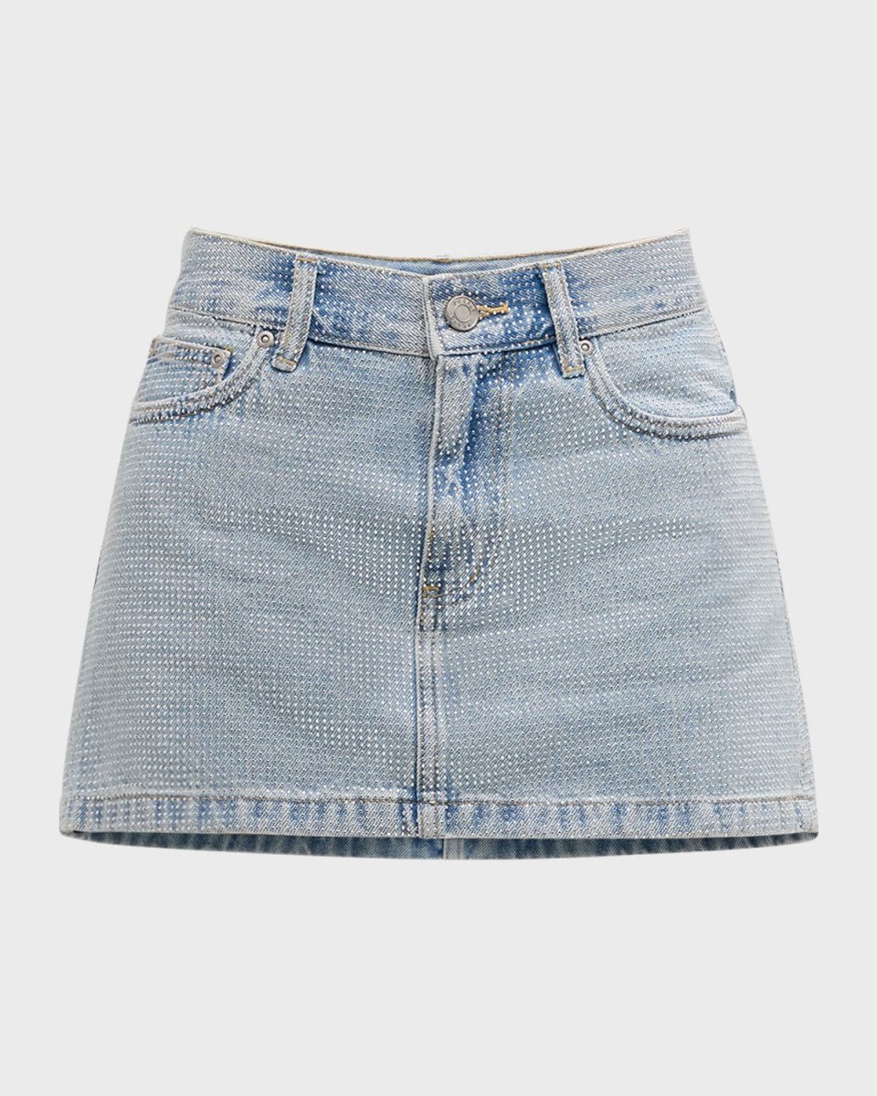 Denim Hotfix Mini Skirt