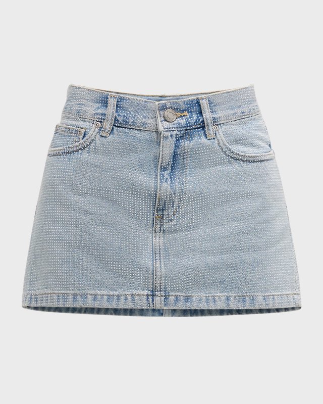 Denim Hotfix Mini Skirt