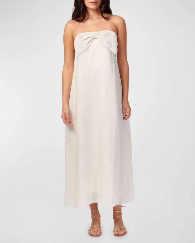 Tilney Floral-Print Sweetheart Bow Maxi Dress