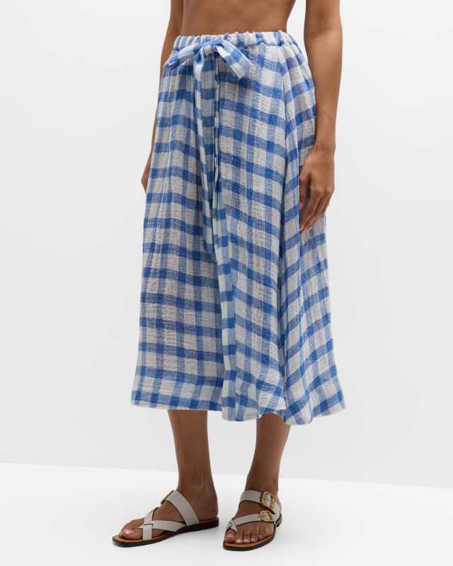 Gingham Full Circle Midi Skirt