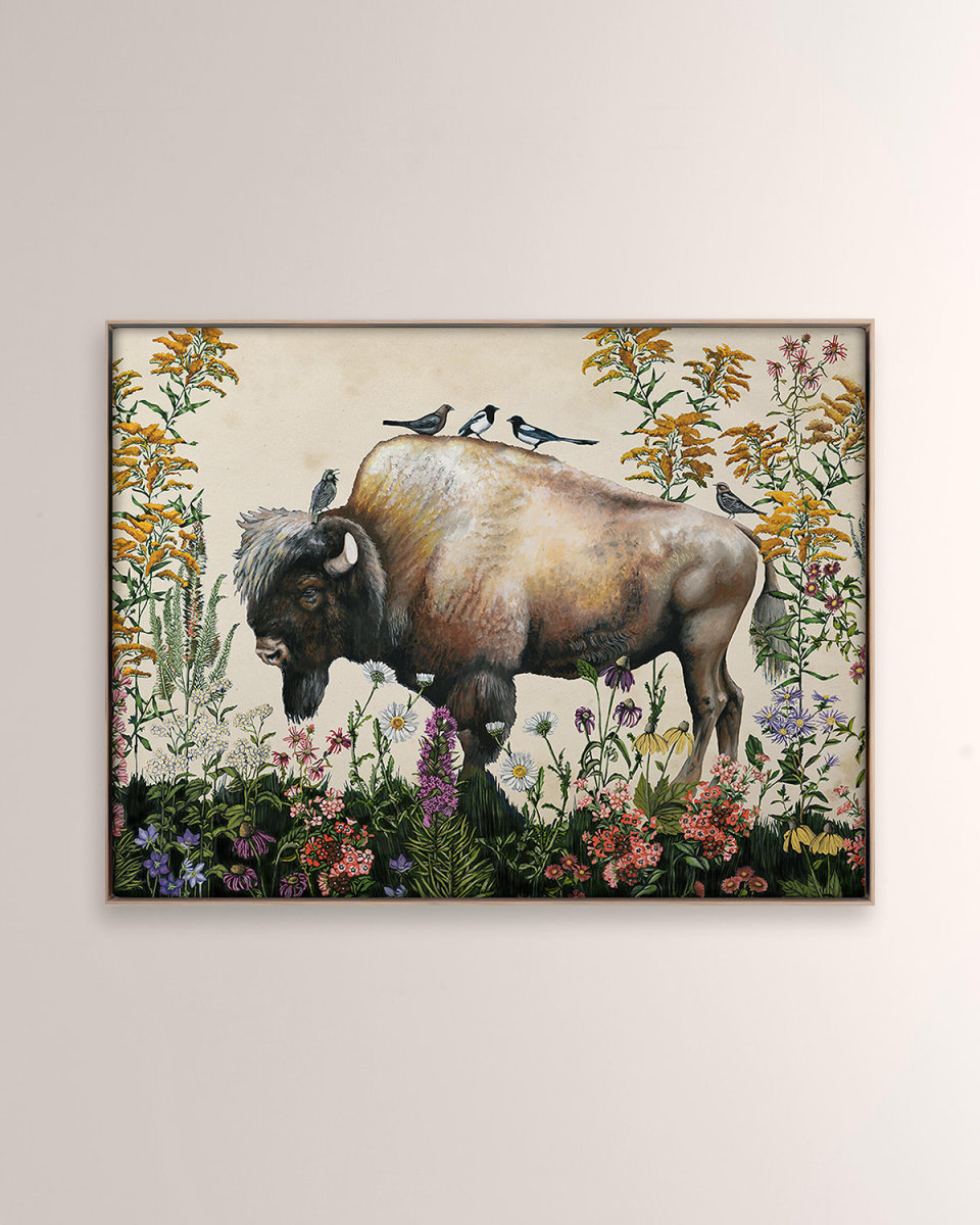 "Bison Painting 2" Digital Art Print on Canvas by Thicket Design