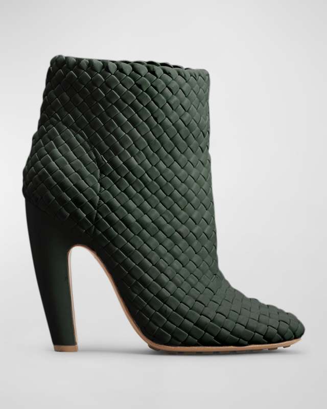 Lido Intrecciato Leather Ankle Booties