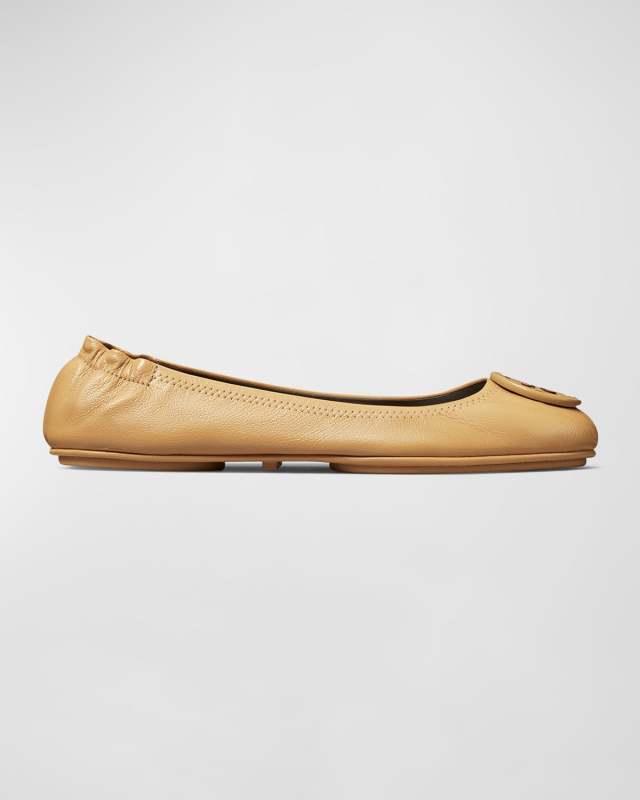 Minnie Leather Travel Ballerina Flats
