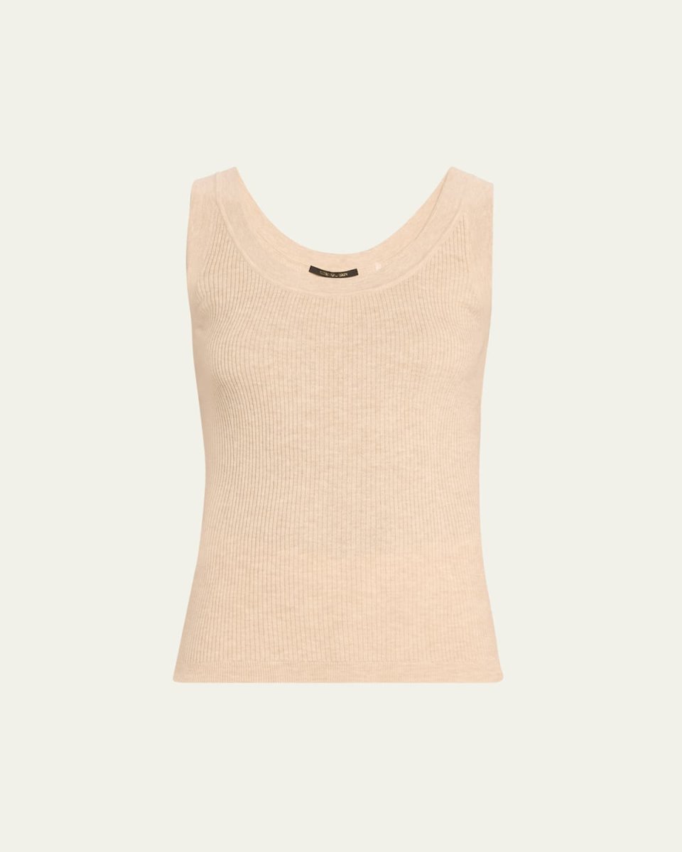 Paris Ribbed Scoop-Neck Sweater Tank