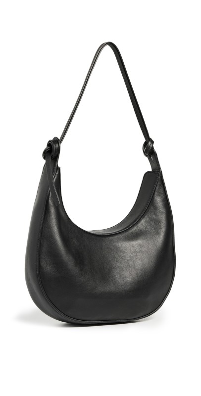 Reformation Medium Rosetta Shoulder Bag Black Leather