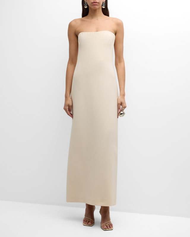 Opus Strapless Wool Crepe Maxi Dress
