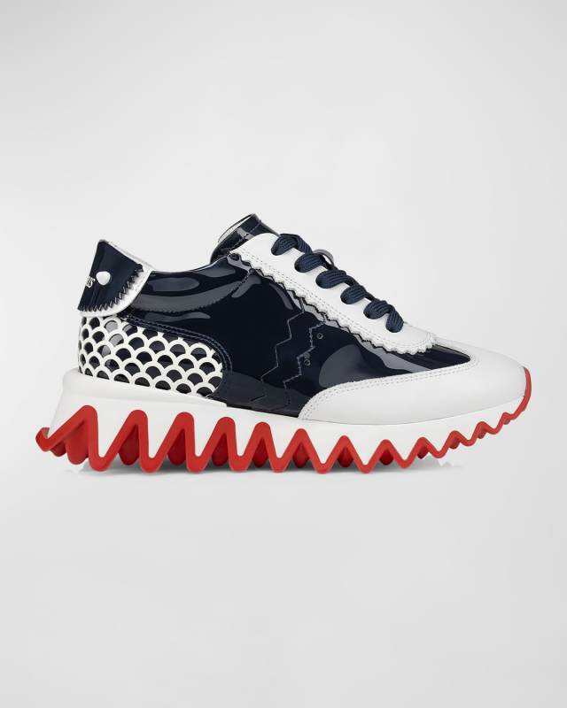 Kid's Mini Shark Flat Red Sole Runner Sneakers, Toddlers/Kids