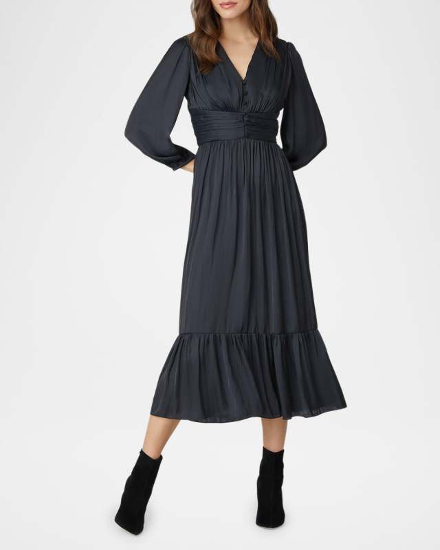Clara Flounce Empire Midi Dress