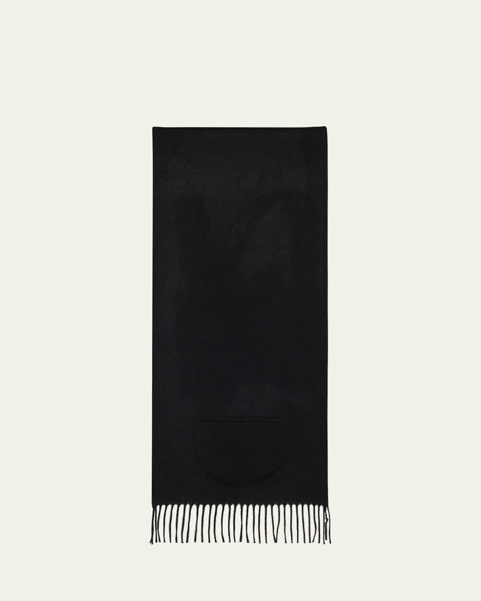 Cashmere Fringe Trim Pocket Scarf