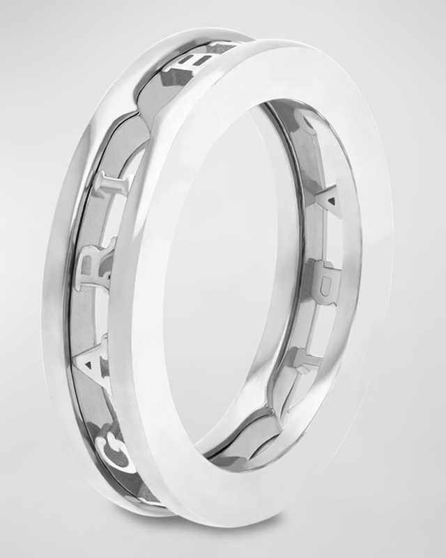 B. Zero1 White Gold 1-Band Logo Ring, EU 51 / US 5.75