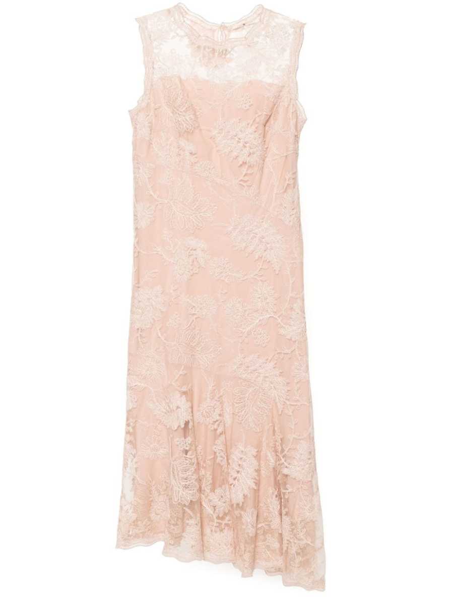 floral-lace midi dress