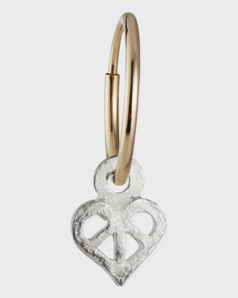 Tiny Peace Love Earring, Single