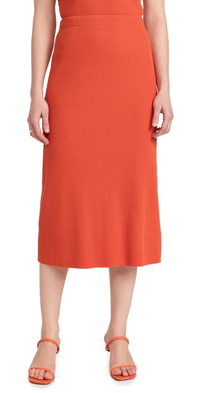 Vince Rib Skirt Ruby Dusk