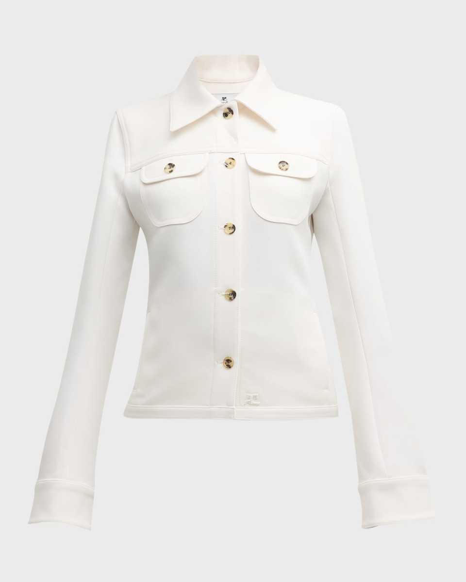 Flare-Sleeve Overshirt Trucker Jacket