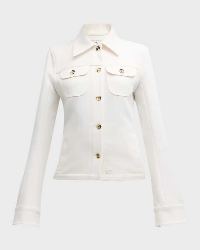Flare-Sleeve Overshirt Trucker Jacket