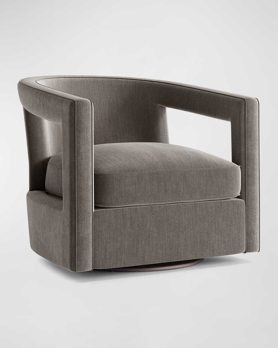 Alana Taupe Velvet Swivel Chair