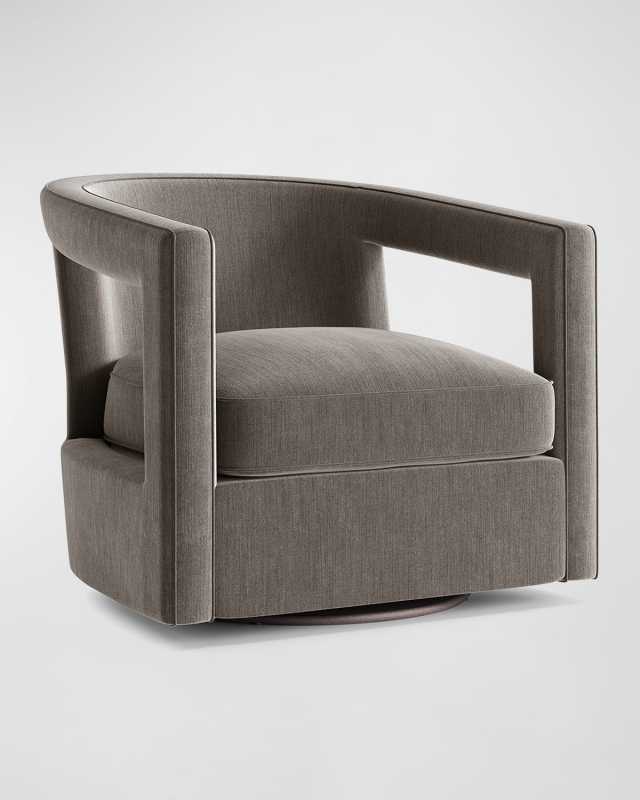 Alana Taupe Velvet Swivel Chair