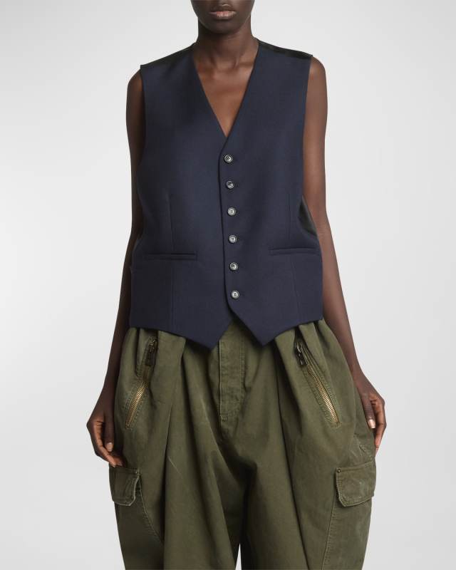 Single-Breasted Wool Vest