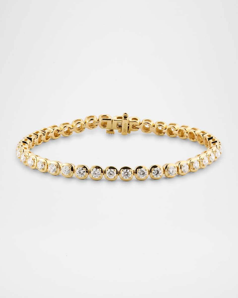 18K Yellow Gold Round Diamond Tennis Bracelet, 3.70tcw, 7"L