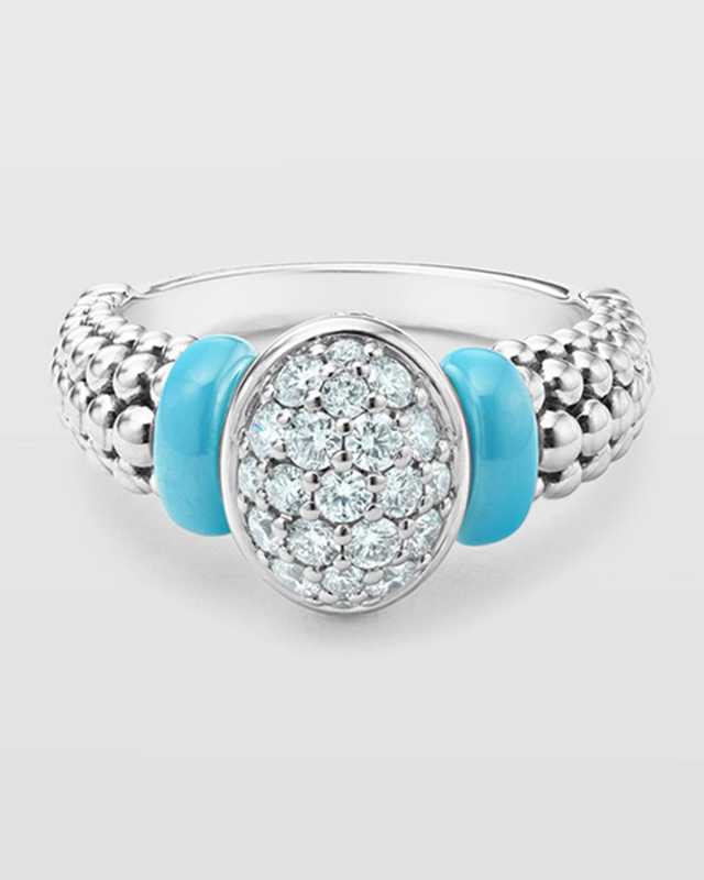 Blue Caviar Pave Diamond Stacking Ring