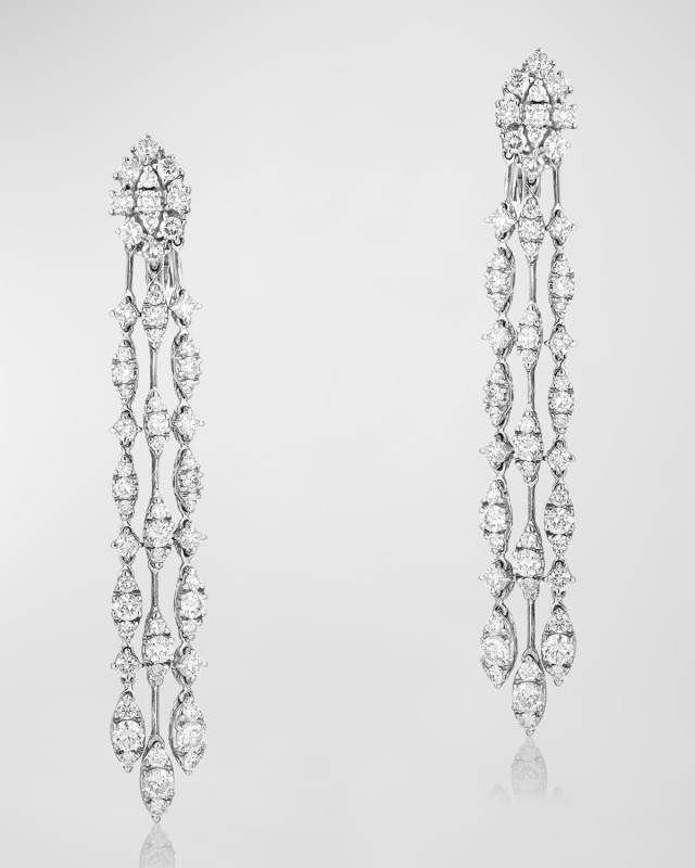 18K White Gold Diamond Drop Earrings