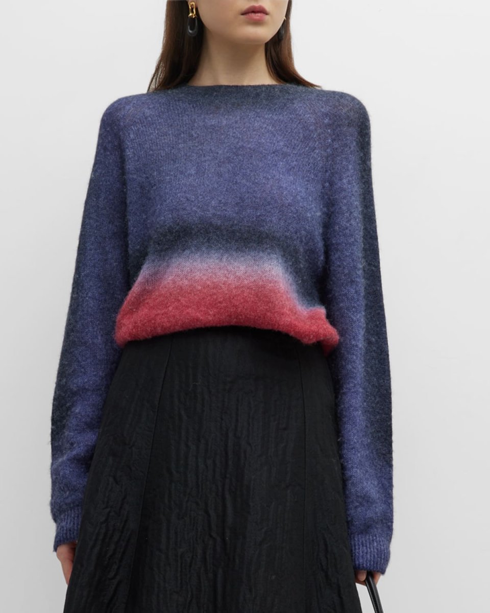 Ombre Crewneck Alpaca-Blend Sweater