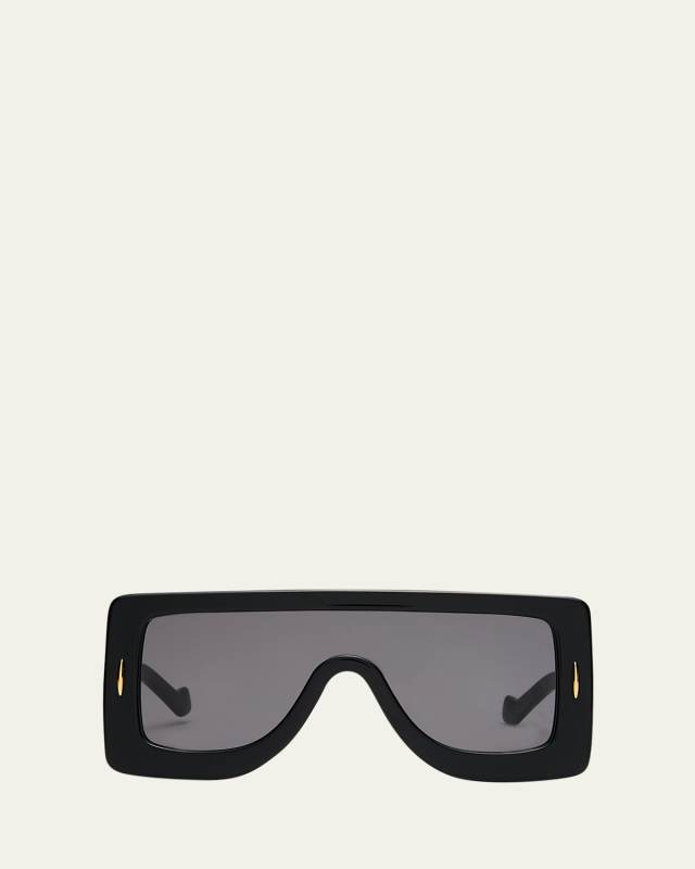 Anagram Acetate & Metal Shield Sunglasses