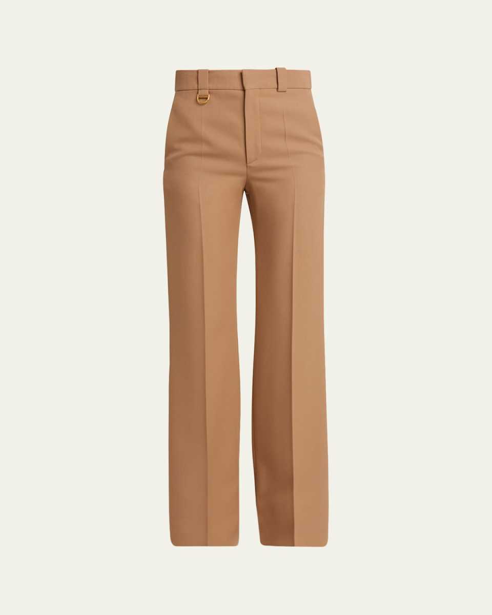 Grain De Poudre Pleated Wool Trousers
