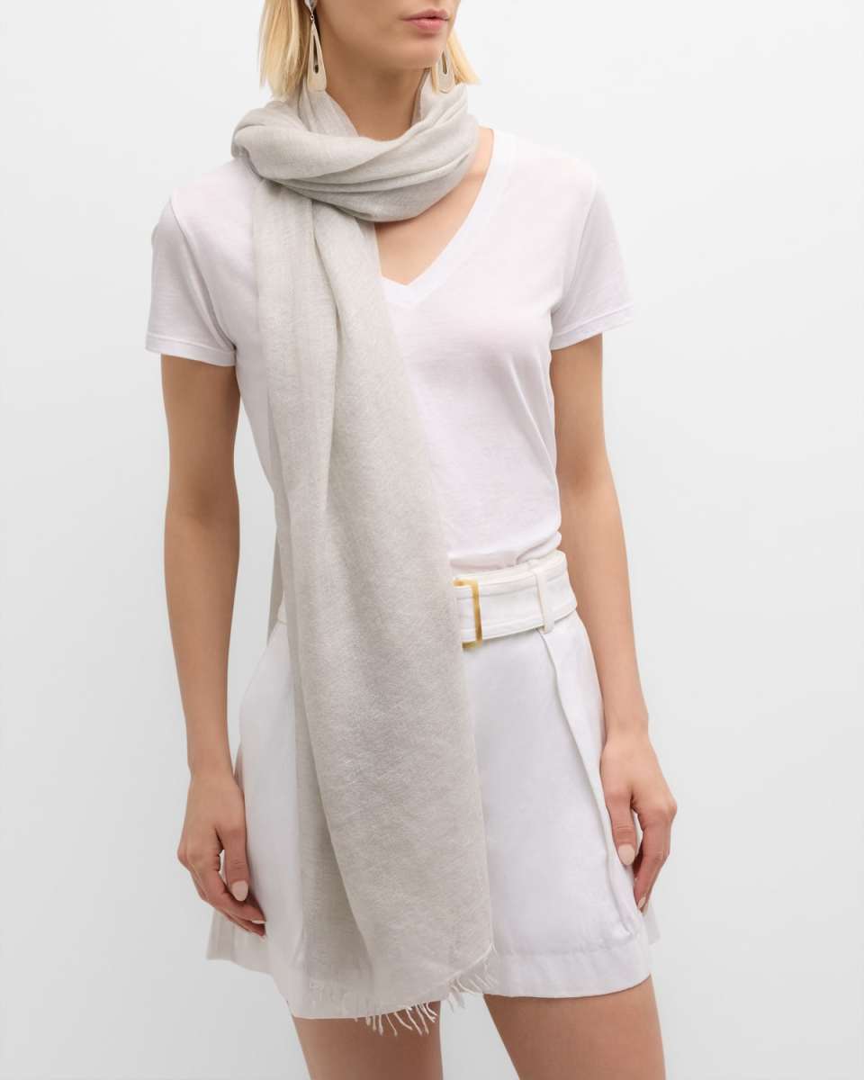 Fringed Cashmere & Silk Scarf