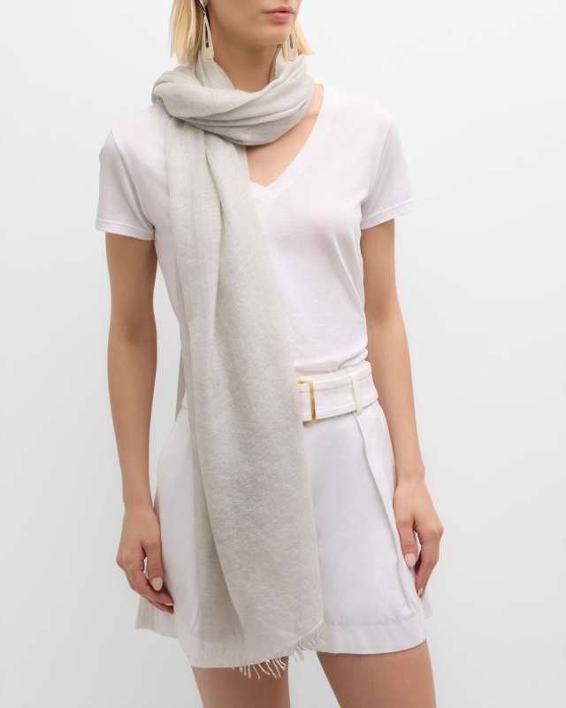 Fringed Cashmere & Silk Scarf