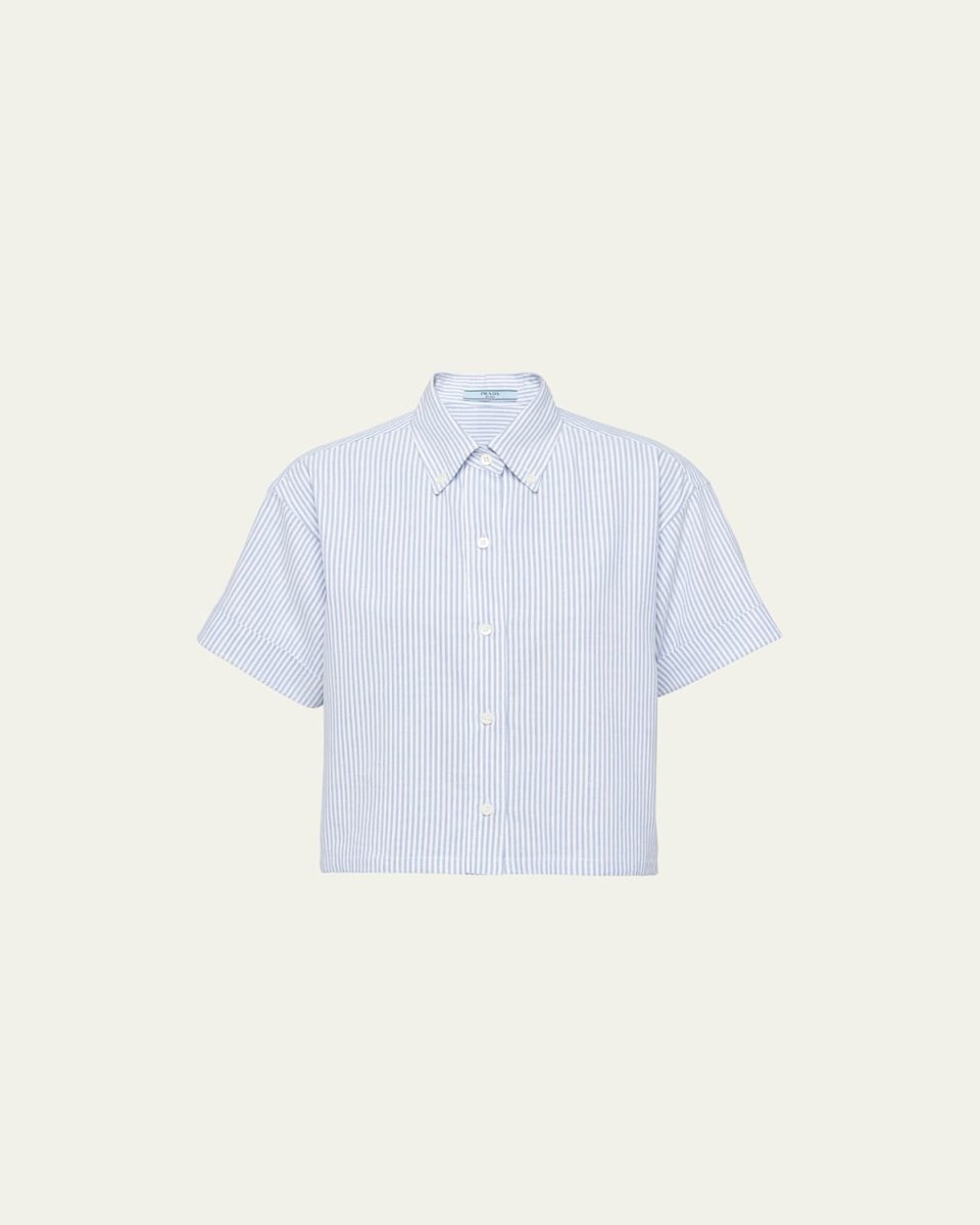 Stripe Oxford Short-Sleeve Shirt