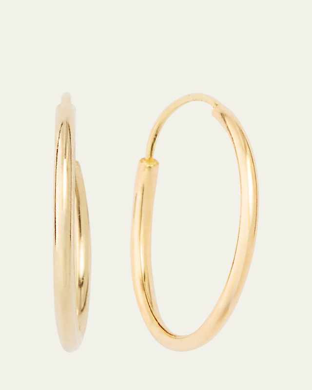 14K Yellow Gold Small Skinny Hoop Earrings