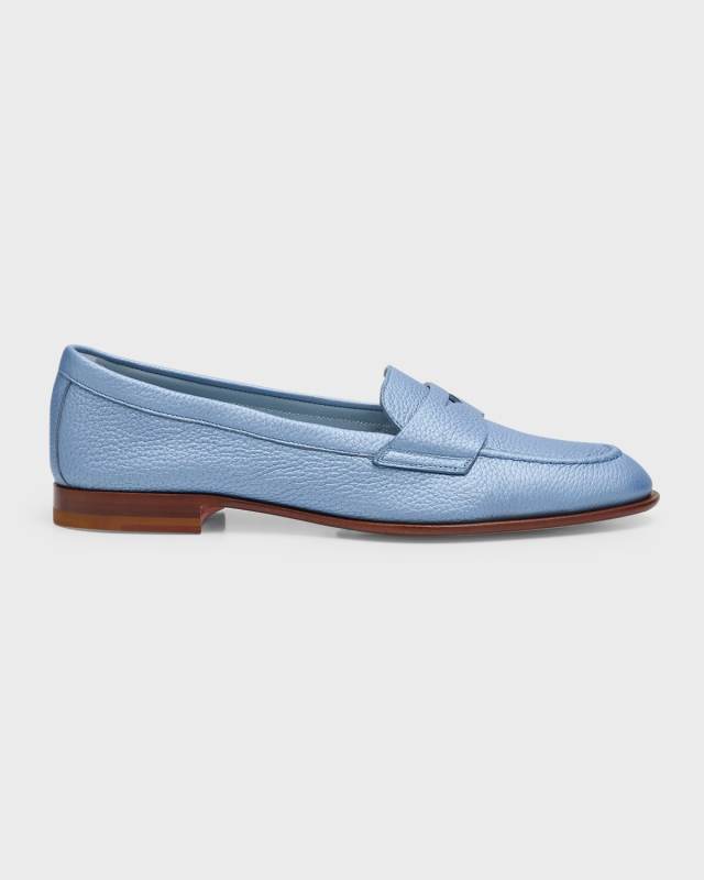 Famed Metallic Leather Penny Loafers
