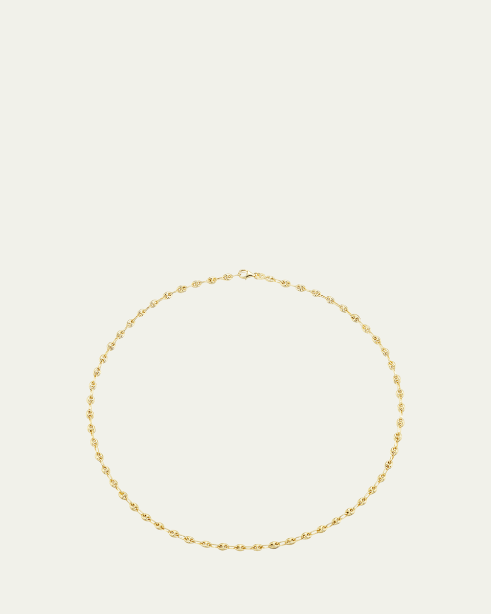 14K Gold Puffy Mariner Chain, 18"L