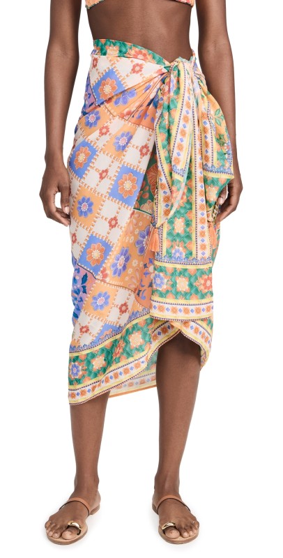 Agua Bendita Marine Tile Sarong Multicolor