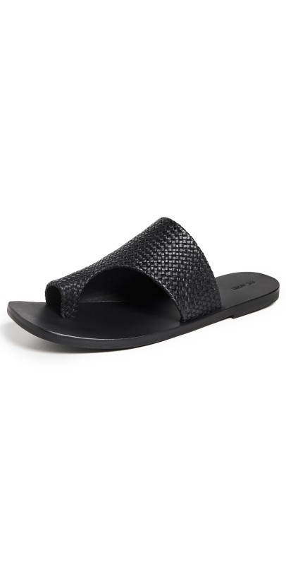 St. Agni Woven Abstract Slides Black