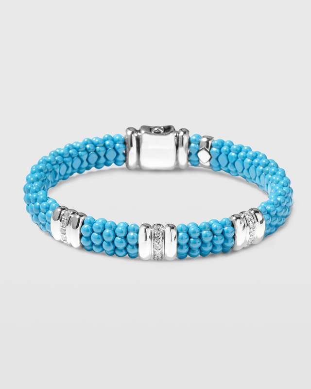 Blue Caviar 3-Diamond Station Bracelet