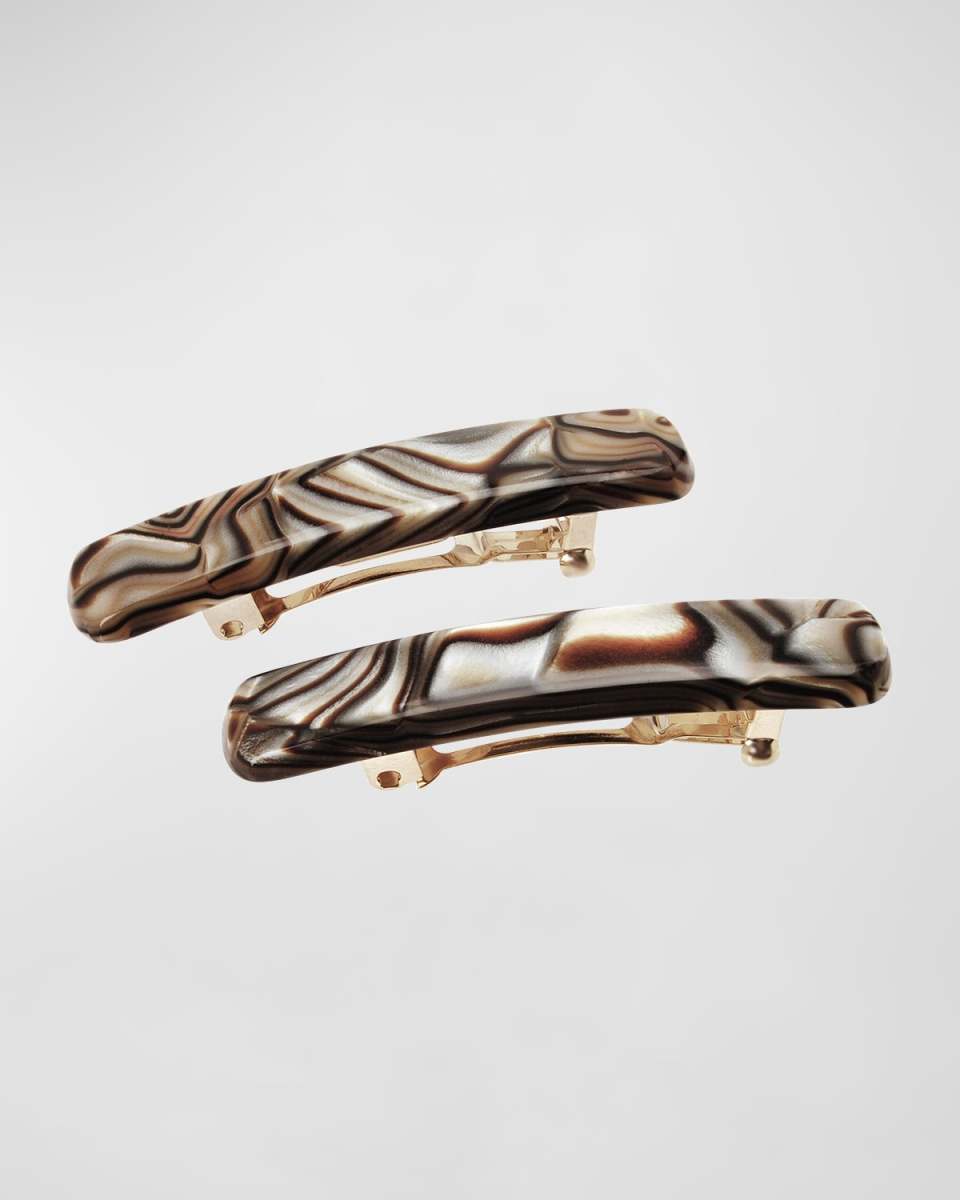 Mini Classic Rectangle Barrettes, Set of 2