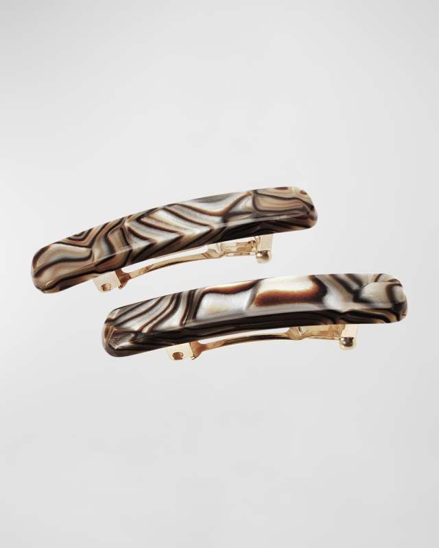 Mini Classic Rectangle Barrettes, Set of 2