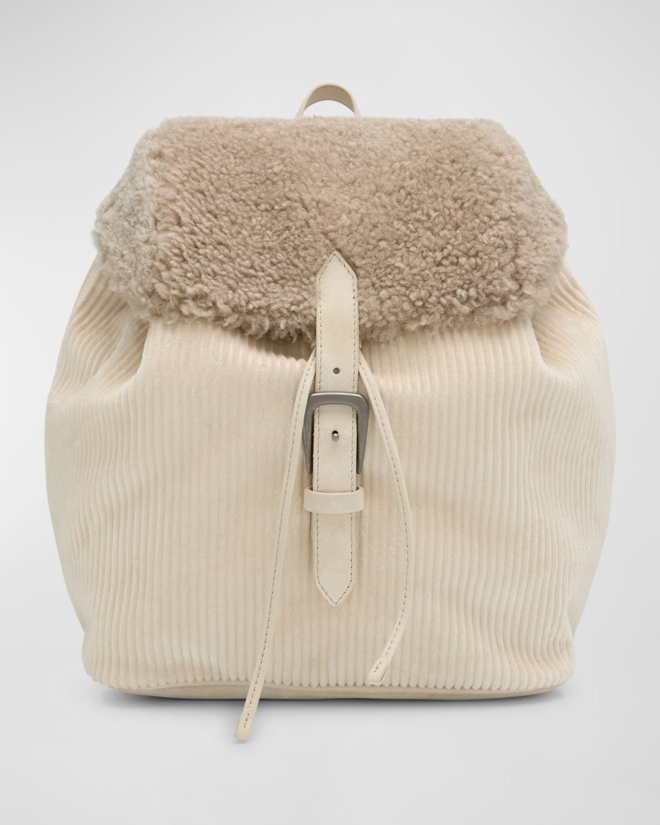 Corduroy Lamb Shearling Backpack