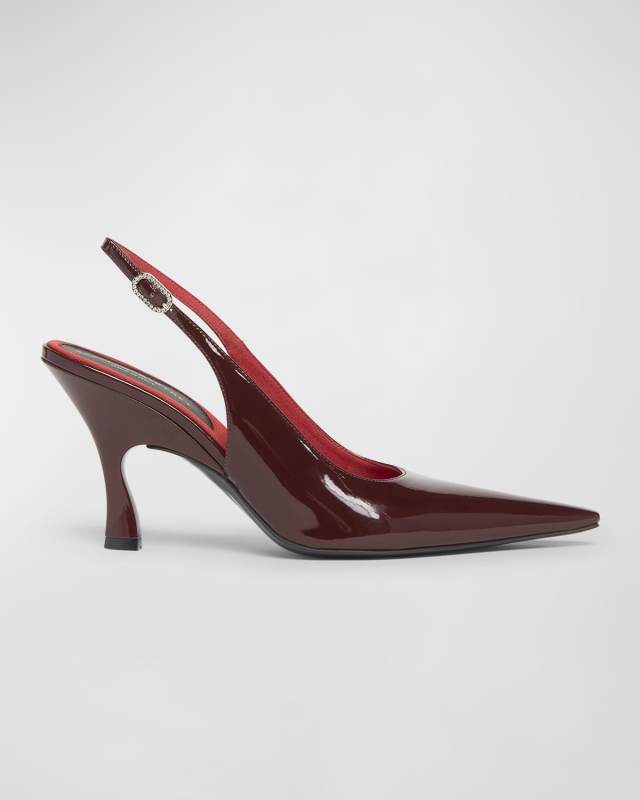 Elsa Vegan Patent Slingback Pumps