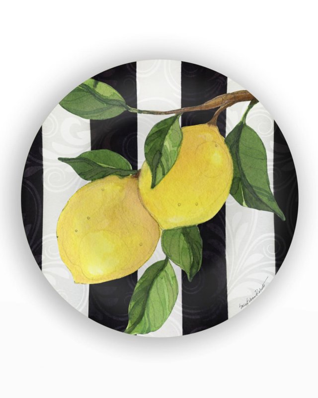 Lemon Branch Shatter-Resistant Bamboo Dinner Plates, Set of 4