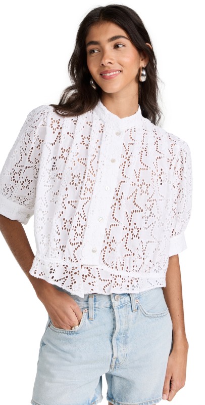 Alix of Bohemia Rhiannon Star Anglaise Blouse Arctic