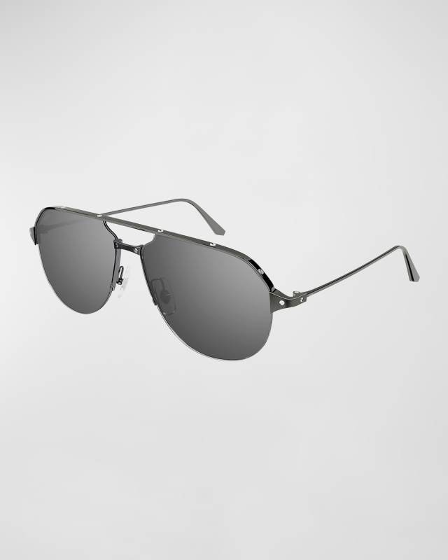 Signature Screw Metal Aviator Sunglasses