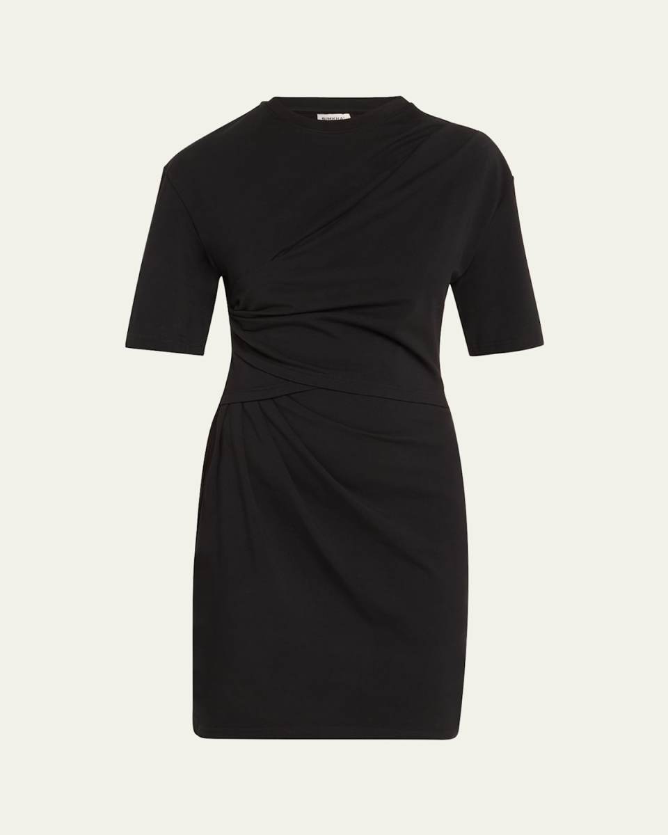 Zeus Short-Sleeve Draped T-Shirt Dress