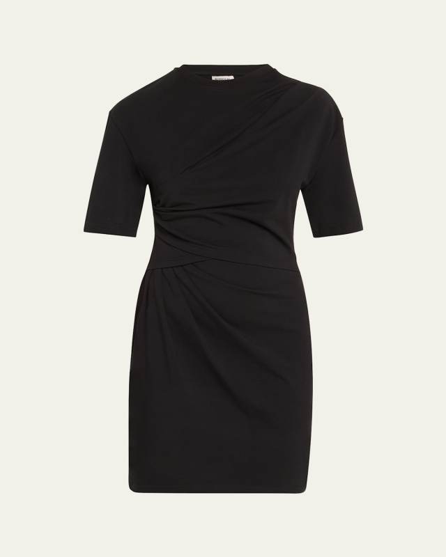 Zeus Short-Sleeve Draped T-Shirt Dress
